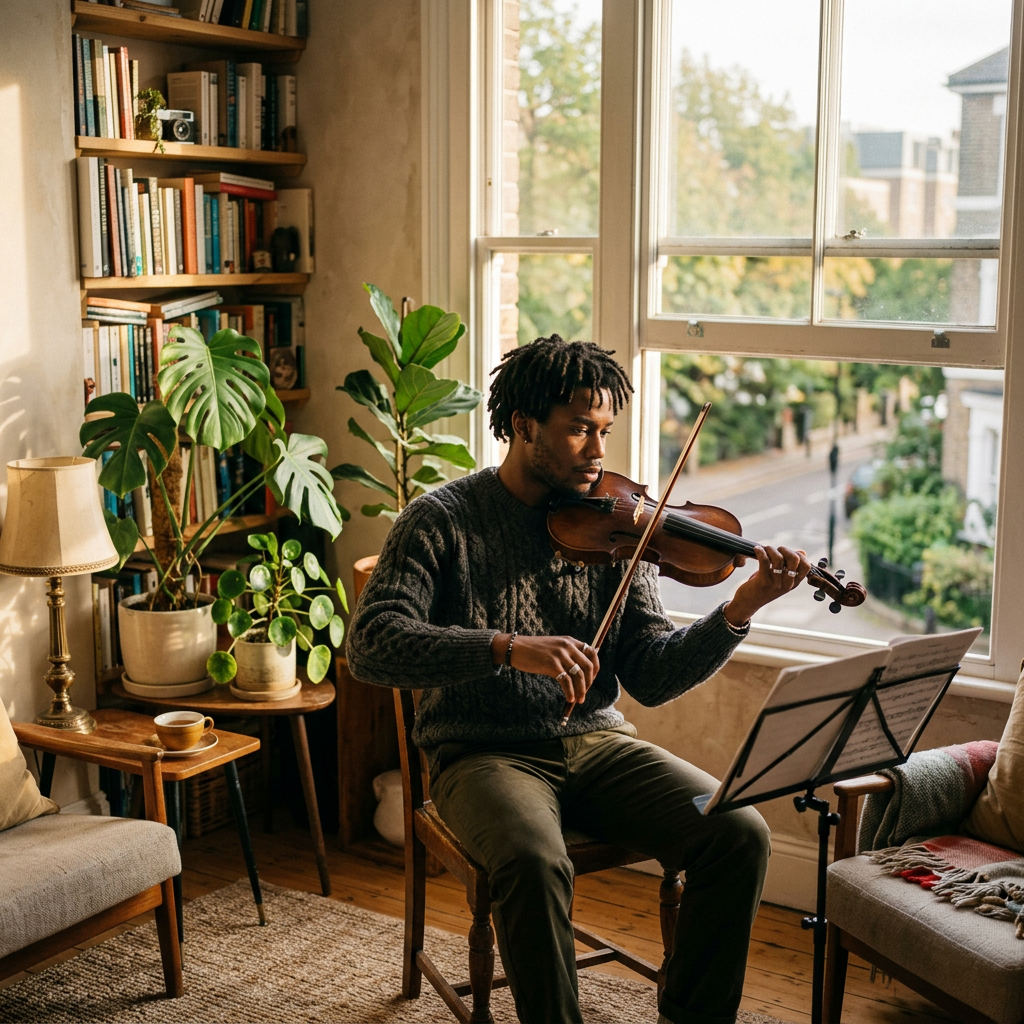 Elton Sunnyway playing the violin