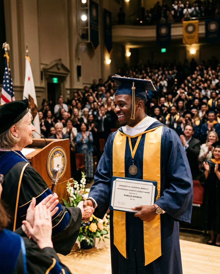 Award ceremony at a graduate program